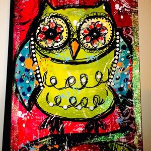 Owl painting on canvas